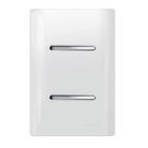 2 Interruptores Simples Horizontal Cromado com Placa 4x2 Branco - DC-12005 - NOVARA
