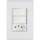 2 Interruptores Simples + Tomada 2P+T 10A 250V Branco Liz Tramontina - Tramontina Elétrica