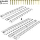2 Jg Corrediças Branca com rodinha 40cm gaveta armário + 16 parafusos