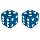 2 Jogo De Dado 16mm (1,6cm) Azul Opaco - EJ Games