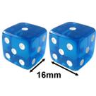 2 Jogo De Dado 16mm (1,6cm) Azul Translúcido - EJ Games