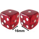 2 Jogo De Dado 16mm (1,6cm) Vermelho Translúcido - EJ Games