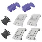 2 Kit 8 Pcs Trilho Deslize Banco Vw + 2 Manopla Cinza