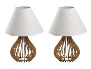 2 Kit Abajur Moderno Para Cabeceira Cama Enfeite -M- Cru