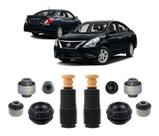 2 Kit Coxim Batente + Bucha Dianteira Versa 2011 2012 2013