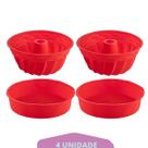 2 Kit Forma Espiral + Forma Redonda Sortida Pudim Silicone