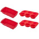 2 Kit Forma Silicone Resistente p/ Cupcakes e Pães Sortida