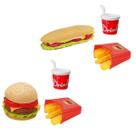 2 kit lanchonete infantil comidinha hamburguer batata frita refri para criança monta e desmonta