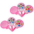 2 Kit maquiagem infantil pirulito brinquedo infantil para menina sombra sai com agua presente festa