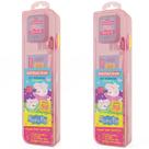 2 kit premium rosa - peppa pig - escova + fio dental + gel