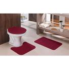 2 Kit Tapete De Banheiro Oasis Relevo 3 Peças - Cor Vermelho