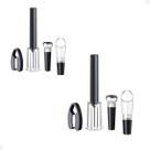 2 KIT Vinho Cortador + Abridor Saca Rolhas Bomba de Ar e Pressão + Aerador Vinho + Rolha Vedação