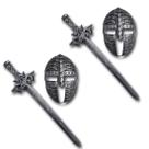 2 Kits Medieval Espada e Mascara Guerreiro De Combate JR0610