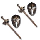 2 Kits Medieval Espada e Mascara Guerreiro De Combate JR0610