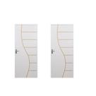 2 Kits Porta de Madeira Decorada 215x75cm com Batente de Aço 06cm Cantareira