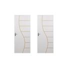 2 Kits Porta de Madeira Decorada 215x85cm com Batente de Aço 06cm Cantareira