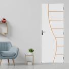 2 Kits Porta de Madeira Decorada 215x85cm com Batente de Aço 06cm Cantareira