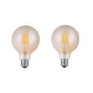 2 Lampada Filamento 4w Vintage Led G95 Ambar 2200k Ali72