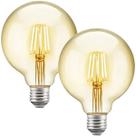 2 Lâmpadas Vintage Filamente Led Decorativa Retrô Vintage Âmbar Globo G125 4W 320LM