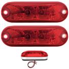 2 Lanterna Ônibus Caminhão Vigia Teto Cromada 2 LED 12V VM