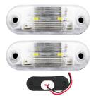 2 Lanterna Teto Caminhão Baú Ônibus 2 LED CRISTAL BIVOLT +Chicote