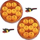 2 Lanterna Traseira 96mm Ônibus Caminhão Bugue 10 LED AM 12V +Conector