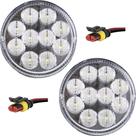2 Lanterna Traseira 96mm Ônibus Caminhão Bugue 10 LED CR 12V +Conector