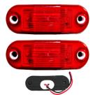 2 Lanterna Vigia Ônibus Caminhão Baú 2 LED Vermelha BIVOLT +Chicote