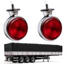 2 Lanternas Cromadas Bojuda Foguinho Rubi Carreta Rubi