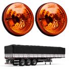 2 Lanternas Traseira Carreta 125mm Âmbar Metalizada