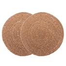 2 Lugar Americano Sousplat Redondo de Fibra Natural para Mesa Wolff Trançado 37cm