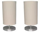 2 Luminária Abajur Cúpula Creme Eco Quarto Cabeceira Life