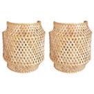 2 Luminária Arandela Bambu Fibra Natural Artesanal Nat90 2 Luminária Arandela Bambu Fibra Natural Artesanal Nat90
