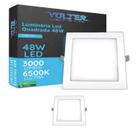 2 Luminária de teto LED Embutir Volter 48W 6500K Quadrado 2 Luminária de teto LED Embutir Volter 48W 6500K Quadrado