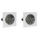 2 Luminária Embutir Compacta E27 Com Aleta Para 2 Lâmpada