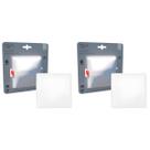 2 Luminaria LED Embutir Quadrada 9w Borda Infinita 4000k Avant