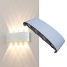 2 Luminárias Arandela (Cor Branca) Meia Lua De Sobrepor LED 8W Bivolt Cor Da Luz Branco Quente Com 4 Fachos de Luz