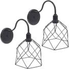 2 Luminárias Arandela de Parede Aramada Cálice Industrial Retro Preta Agp Ilumini Vintage 2 Luminárias Arandela de Parede Aramada Cálice Industrial Retro Preta Agp Ilumini Vintage