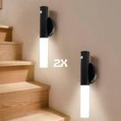 2 Luminárias de Parede USB Iluminação Inteligente Lanternas Emergência Magnética Casa Quarto Sala Varanda Suporte Luz Segurança Escada Sortida