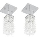 2 Lustres Plafon Clearcrillic Quadrado Cristal Acrílico