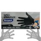 2 Luva Vinil Flex Descartável Proteção D Mãos C100u Preta G