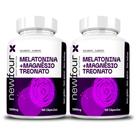 2 Melatonina + Magnésio Treonato 500mg - 60 Cápsulas Premium Sem Sabor