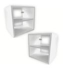 2 Mesas De Cabiceira Suspensa Cubo 35x35x30 100% Mdf Branco
