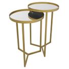 2 Mesas Lateral de Canto e Apoio Redonda Aço para Sala/Quarto/Decoração - Dourado 2 Mesas Lateral de Canto e Apoio Redonda Aço para Sala/Quarto/Decoração - Dourado