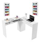2 Mesas Manicure c 2 Expositores Branco Nail Designer Salões Estúdios de Beleza Oferta