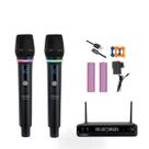 2 Microfones Sem Fio Profissionais Com Receptor UHF RGB Display Digital USB Para Palestras Eventos Shows