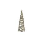 2 Mini Árvore Cone Aramada Creme Enfeite Natal 20CM