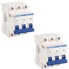 2 Mini Disjuntores 50a Tripolar TDJ3 Tramontina Curva C