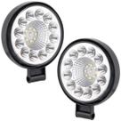 2 Mini Farol Led Redondo Forte Colheitadeira Trator 12v24v