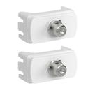 2 Módulo Soquete Coaxial Para Antena Tv Schneider Miluz - Branco